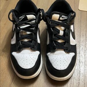 Nike Kids Black and White Dunks low Size 3Y